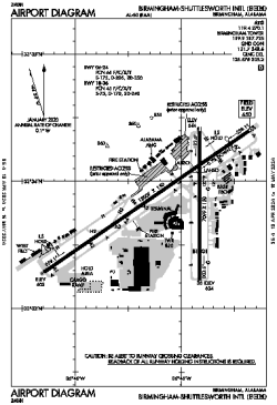 Airport diagram for BHM