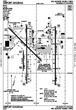 Airport diagram for OKC