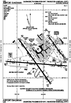 Airport diagram for BWI