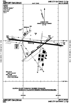 Airport diagram for KLCQ