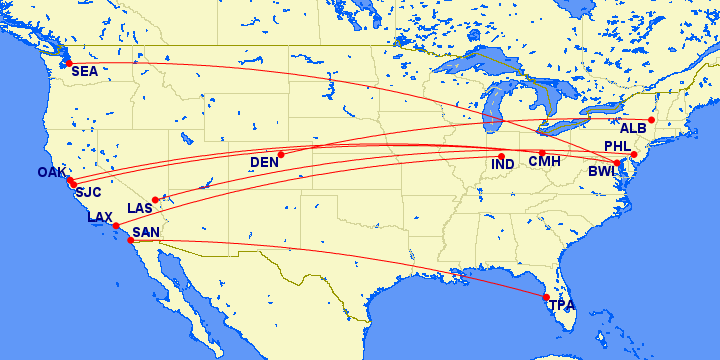 Southwest Airlines Route Map 
