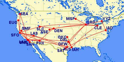 Map of destinations for ship 707