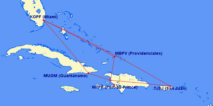 refueling options for Grumman Albatross disaster relief flight to Haiti