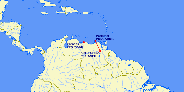 path of Conviasa flight 2350