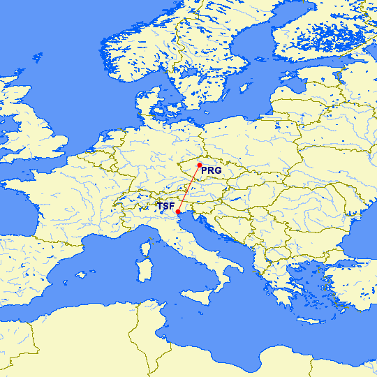 Let ze Prahy do Benátok