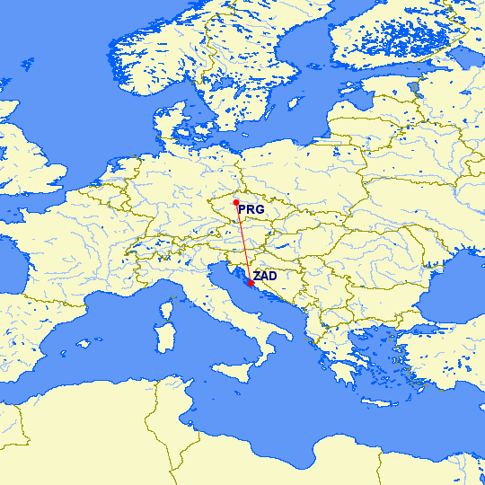 Let ze Prahy do Zadaru