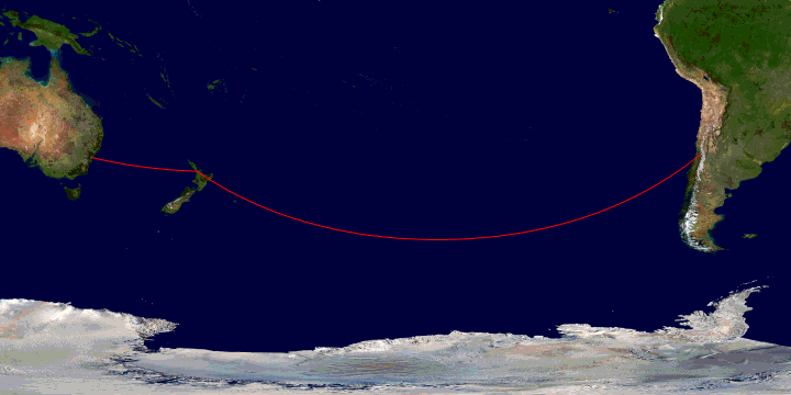 a map of earth with a red line