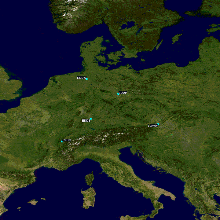 Hier sollten Deine Flüge auf der Karte dargestellt sein.